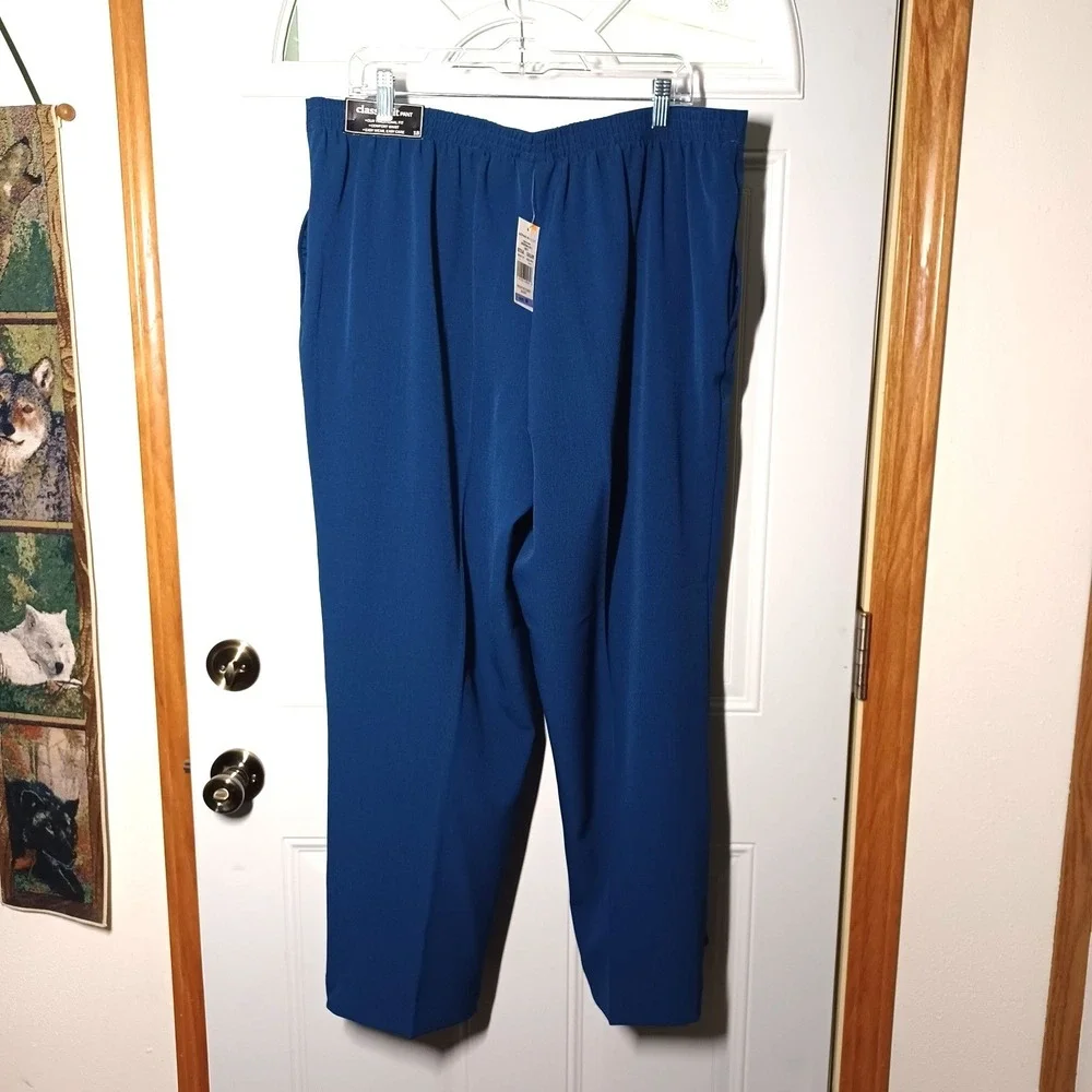 Alfred Dunner Classic Fit Pull On Elastic Waistband Arizona Sky 18 Dress Pants